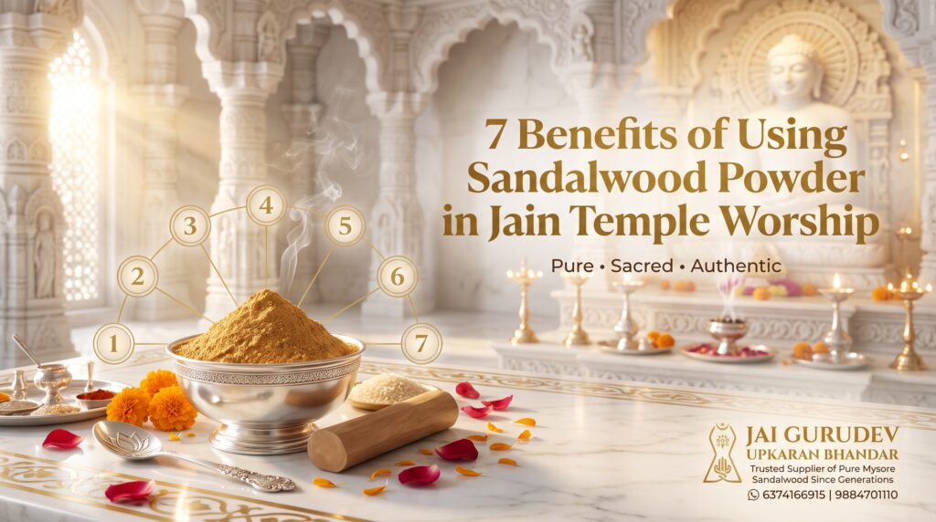 Pure Sandalwood Powder for Jain Temples, Derasar, Puja and Religious Ceremonies